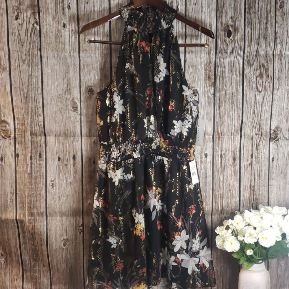 Halter Dress keyhole cinched waist